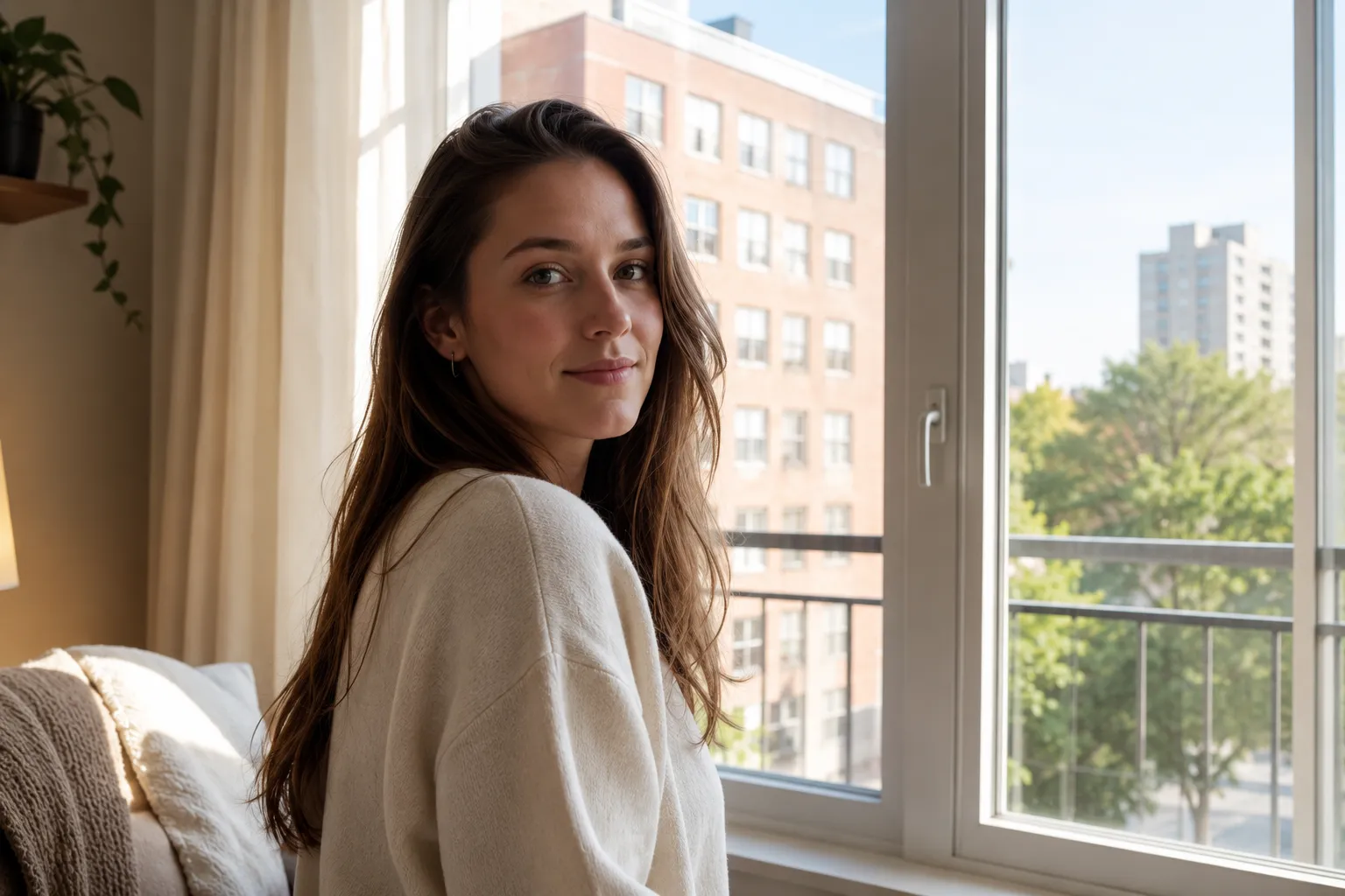 Portrait with balanced exposure between bright and dark examples