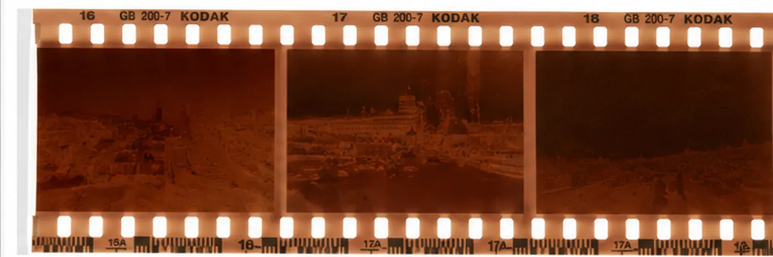 High-density negative strip caused by extra film exposure